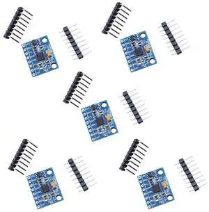 BUCIER GY-521 MPU-6050 MPU6050 3-Axis Accelerometer Gyroscope Sensor Module 6-axis Accelerometer Gyroscope Sensor Module IIC I2C 3-5V for Arduino 5pcs
