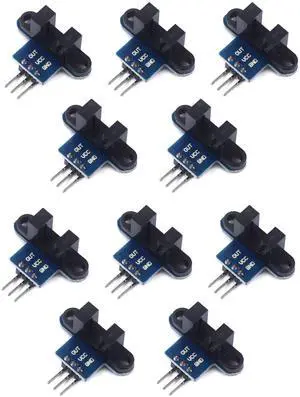 BUCIER IR Infrared Slotted Optical Optocoupler Module Speed Measuring Sensor 3.3V to 5V Photo Interrupter Sensor for Arduino 10pcs
