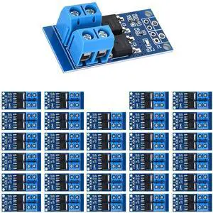 BUCIER Dual High-Power MOSFET Trigger Switch Drive Module 0-20KHz PWM Adjustment Electronic Switch Control Board Motor Speed Controller Lamp Brightness Control, DC 5V-36V 400W, 15A (Max 30A) (30PCS)