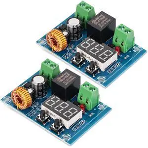 BUCIER 12V-36V DC Voltage Protection Module Digital Low Voltage Protector Disconnect Switch Cut Off Over Discharge Protection Module Pack of 2