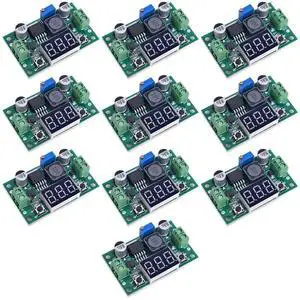 BUCIER LM2596 DC-DC Buck Converter Voltage Regulator Adjustable 4.0-40V to 1.25-37V 2A Power Supply Module with LED Voltmeter Display (Pack of 10pcs)