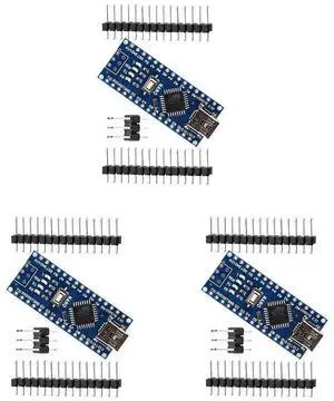 BUCIER 3pcs Nano V3.0 ATmega328P CH340G 5V 16M Mini USB Micro Controller Board Development Board with PIN Headers Pin Unsoldered