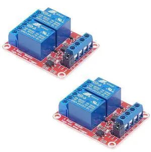 BUCIER 2pcs DC 24V 2 Channel Relay Module with Isolated Optocoupler High and Low Level H/L Level Trigger Module Triggered by DC 24V