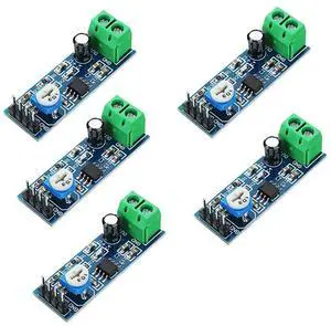 BUCIER 5pcs LM386 Mono Audio Amplifier Module 200 Times AMP Solo 5V-12V 10K Adjustable