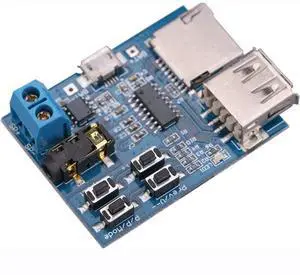 BUCIER TF Card U Disk Play MP3 Decoder Player Module with Audio Amplifier Audio Decoding Player Module Micro USB 5V Power Supply