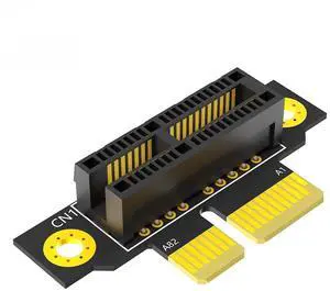 BUCIER  PCI-e 1X 3.0 90 Degree Reverse Male to Female Riser Card for 1U Server (Installation Direction Towards CPU) (Height: 20cm)