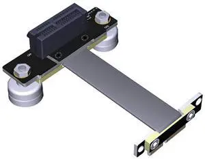 BUCIER PCI-e PCI Express 36PIN 1X Extension Cable (Dual Vertical 90 Degrees Direction) with Magnetic Foot