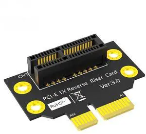 BUCIER PCI-e 1X 3.0 90 Degree Reverse Male to Female Riser Card for 1U Server (Installation Direction Towards CPU) (Height: 32cm)