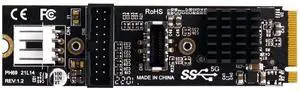 BUCIER 5Gbps Type-E USB 3.1 Front Panel Socket & USB 2.0 to NVME NGFF M-Key Express Card VL805 Adapter for Motherboard