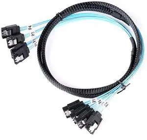 BUCIER SATA-III Cable-1M, 4Pcs/Set-SATA-6Gbps HDD-SDD Data-Cable Replacement for Server Bitcoin Computer SSD HDD CD DVD Drives Raid (3.3FT)