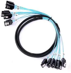BUCIER SATA-III Cable-1M 6Pcs/Set-6Gbps-SATA Cable Long Replacement for Bitcoin Computer-Server CD DVD Drives Raid HDD-SSD (3.3FT)