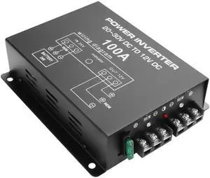 BUCIER DC 24V to 12V Step-Down Voltage Converter - 100A, 1200W DC Buck Module Adapter - Car Truck Vehicle Power Supply - 1 Pcs