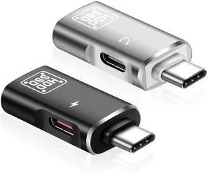 BUCIER Type-C OTG Adapter - USB C to USB 3.0 + Charging Adapter/Audio Jack Headphone Converter 2 in 1 for Disk HDD, SSD - 2PCS