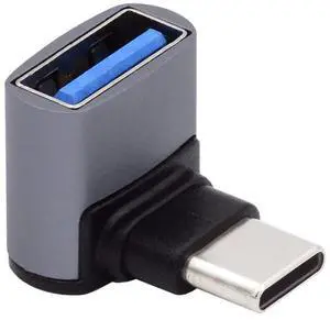 BUCIER Up Down Angled USB-C Type-C to USB 3.0 Female OTG Adapter 90 Degree for Laptop Tablet Phone