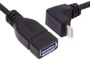 BUCIER USB-C USB 3.1 Type-C Male to USB 3.0-A Female 10Gbps OTG Data Power Cable Up Down Angled 20cm