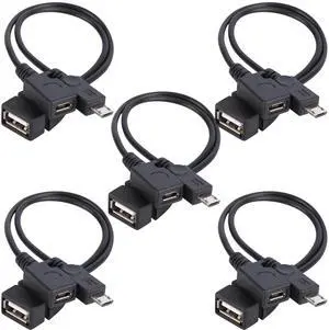 BUCIER [5 Pack] USB OTG Cable for Firesticks 4K/4K Max/Cube/lite/2nd Gen. Universal Micro Power Enabled Adapter Android Devices - Samsung, LG, HTC, 6-Inch