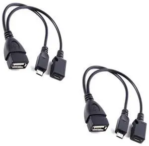 BUCIER [2 Pack] OTG Cable Adapter, 2-1 USB Cable for Firesticks 4K/4K Max/Cube/lite/2nd Gen Fire Stick Storage Expansion, Ethernet USB Port, Micro Power Connection