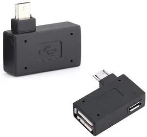 BUCIER OTG Adapter, 90 Right Angle USB Port Adapter, Micro OTG Cable 2 Pack Compatible with Firestick 2nd Gen, 3rd Gen and 4K, Android Smartphones, Tablets,