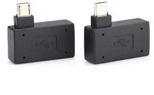 BUCIER OTG Adapter, 90 Right + Left Angle USB Port Adapter, Micro OTG, 2 Pack Compatible with Firestick 2nd Gen, 3rd Gen and 4K, Android Smartphones, Tablets, Rii,