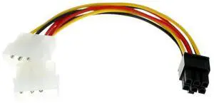 BUCIER 4 Pin Molex To 6 Pin PCI-E ATX PSU Power Adapter Graphics Video Card Converter Cable Line Adapter Power Cables 2pcs