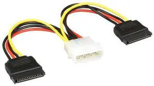 BUCIER Molex to SATA Power Cable Splitter Adapter Extension, 8" 20cm 18AWG