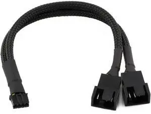 BUCIER 4-Pin PWM GPU Dual Fan Splitter Sleeved Adapter Cable For Graphics Cards
