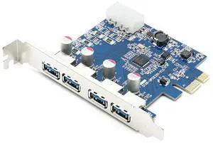 BUCIER 4 Port USB 3.0 PCI Express Card PCIe USB 3.0 Host Controller 4 x USB3.0 with VLI Controler NED720201 5GBPS