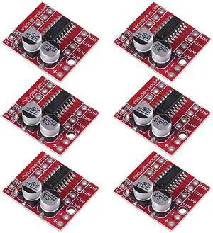 BUCIER 6Pack Mini L298N DC Motor Driver, MX1508 Mini Dual Channel 1.5A 1.5A 2 Way PWM Speed Controller Dual H-Bridge Replace Stepper