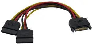 BUCIER 10pcs/lot High Quality 15 Pin SATA Male to 2 SATA Splitter Female Power Cable
