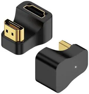 BUCIER 8K@60Hz HDMI Extension Adapter, 2 Pack, 3D 48Gbps Bidirectional Extender, U Shape Down Angle Male to Female Connector Coupler for Xbox HDTV PS5/4 Switch, Support 4K@120Hz 2K@240Hz Dynamic HDR