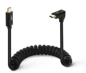 BUCIER 3.9ft USB 4.0 Type C Coiled Cable, Bidirectional 40Gbps, 240W PD Charging, 8K@60Hz Video, Straight to Up Down Angle Male Spring Spiral Cord for Thunderbolt 4/3, Smartphone, Laptop, Monitor