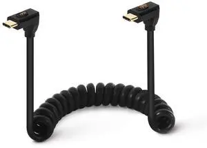 BUCIER 3.9ft USB 4.0 Type C Coiled Cable, Bidirectional 40Gbps Data, 240W PD Charging, 8K@60Hz Video, Up Down to Up Down Angle Male Spring Spiral Cord for Thunderbolt 4/3, Smartphone, Laptop, Monitor