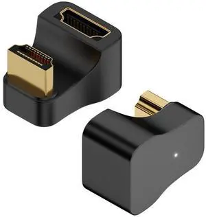 BUCIER 8K@60Hz HDMI Extension Adapter, 2 Pack, 3D 48Gbps Bidirectional Extender, U Shape Up Angle Male to Female Connector Coupler for Xbox HDTV PS5/4 Switch, Support 4K@120Hz 2K@240Hz Dynamic HDR