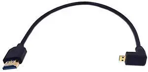 BUCIER 1ft Micro HDMI to HDMI 8K Cable, 2.1 Version 48Gpbs Down Angle Micro HDMI Male to Straight HDMI Male UHD 3D Cable for Xbox PS4 PS5 TV Switch, 8K@60HZ