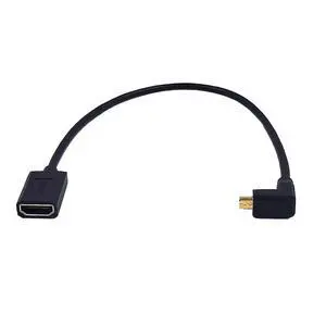 BUCIER 1ft Micro HDMI to HDMI 8K Extension Cable, 2.1 Version 48Gpbs Up Angle Micro HDMI Male to Straight HDMI Female Extender UHD 3D Cable for Xbox PS4 PS5 TV Switch, 8K@60HZ