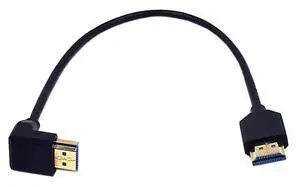 BUCIER 1ft HDMI 8K Ultra HD Cable, 3D 48Gpbs HDMI 2.1 Version Cable, Down Angle HDMI Male to Straight HDMI Male Extreme Slim Cable for Xbox PS4 PS5 TV Switch, Support 8K@60HZ 4K@120Hz