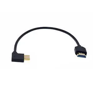 BUCIER 1ft HDMI 8K Ultra HD Cable, 3D 48Gpbs HDMI 2.1 Version Cable, Right Angle HDMI Male to Straight HDMI Male Extreme Slim Cable for Xbox PS4 PS5 TV Switch, Support 8K@60HZ 4K@120Hz
