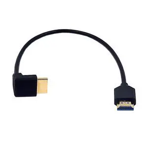 BUCIER 1ft HDMI 8K Ultra HD Cable, 3D 48Gpbs HDMI 2.1 Version Cable, Up Angle HDMI Male to Straight HDMI Male Extreme Slim Cable for Xbox PS4 PS5 TV Switch, Support 8K@60HZ 4K@120Hz