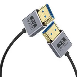 BUCIER 1ft 8K@60Hz HDMI Cable, OD 2.5mm Ultra-Thin HDMI 2.1Version UHD Cord, 48Gbps HDMI Straight Male to Straight Male Coaxial Cable for GH5S, PS5, Xbox One, HDTV, Dynamic HDR,eARC
