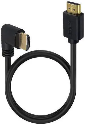BUCIER 2ft 18Gbps HDMI 4K@60Hz Cable, Left Angle HDMI 2.0 Male to Male HD High Speed Shield Cord for Xbox HDTV PS4 PS5 Switch