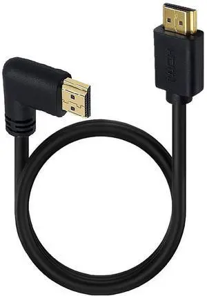 BUCIER 2ft 18Gbps HDMI 4K@60Hz Cable, Right Angle HDMI 2.0 Male to Male HD High Speed Shield Cord for Xbox HDTV PS4 PS5 Switch