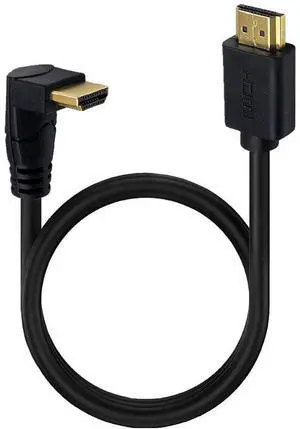 BUCIER 2ft 18Gbps HDMI 4K@60Hz Cable, Up Angle HDMI 2.0 Male to Male HD High Speed Shield Cord for Xbox HDTV PS4 PS5 Switch