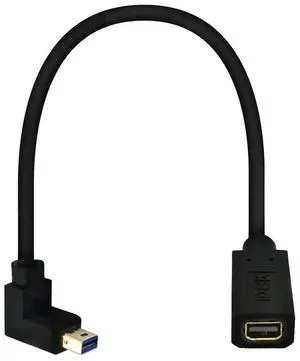 BUCIER 12 Inch 32.4Gbps 8K@60Hz Mini DisplayPort Extension Cable, Down Angle Male to Female Mini DP 1.4 Extender Adapter UHD Cable for HDTV Laptop Monitor Projector PS4 PS5, Support 4K@144Hz 2K@165Hz