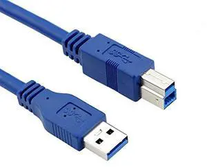 BUCIER USB 3.0 Cable - Type A-Male to Type B-Male - 3 Feet (1 Meter) - Round Blue