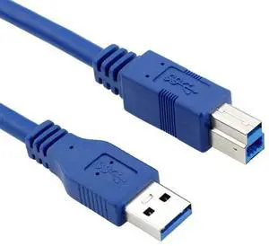 BUCIER USB 3.0 Cable - Type A-Male to Type B-Male - 5 Feet (1.5 Meters) - Round Blue