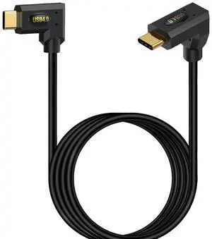 BUCIER 2ft USB 4.0 Type C Cable, Bidirectional 40Gbps Data, 240W PD Charging, 8K@60Hz Video, Left Right to Up Down Angle Male Cord for Thunderbolt 4/3, Smartphones, Laptops, Monitor, Gaming Console