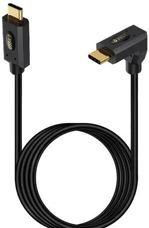BUCIER 2ft Bidirectional USB 4.0 Type C Cable, 40Gbps Data, 240W PD Charging, 8K@60Hz Video, Straight to Up Down Angle Male Cord for Thunderbolt 4/3, Smartphones, Laptops, Monitor, Gaming Console