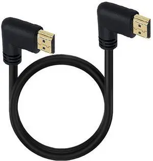 BUCIER 1.5ft 18Gbps 4K@60Hz HDMI Cable, Right Angle to Right Angle HDMI 2.0 Male Adapter HD High Speed Shield Cord for Xbox HDTV PS4 PS5 Switch
