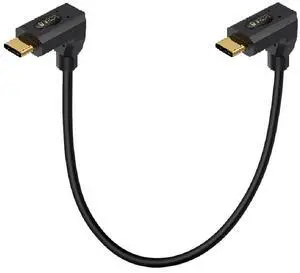 BUCIER 1ft 40Gbps USB 4.0 Type C Cable, 240W 5A PD Up & Down Angle USB C Male to Up & Down Angle USB C Male Cord for Smartphones, Laptops, Thunderbolt 3, Support 8k@60Hz