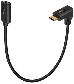 BUCIER 1ft 40Gbps USB 4.0 Type C Extension Cable, Straight Female to Up & Down Angle Male 240W 5A PD USB C 4.0 Cord for Smartphones, Laptops, Thunderbolt 3, Support 8K@60Hz